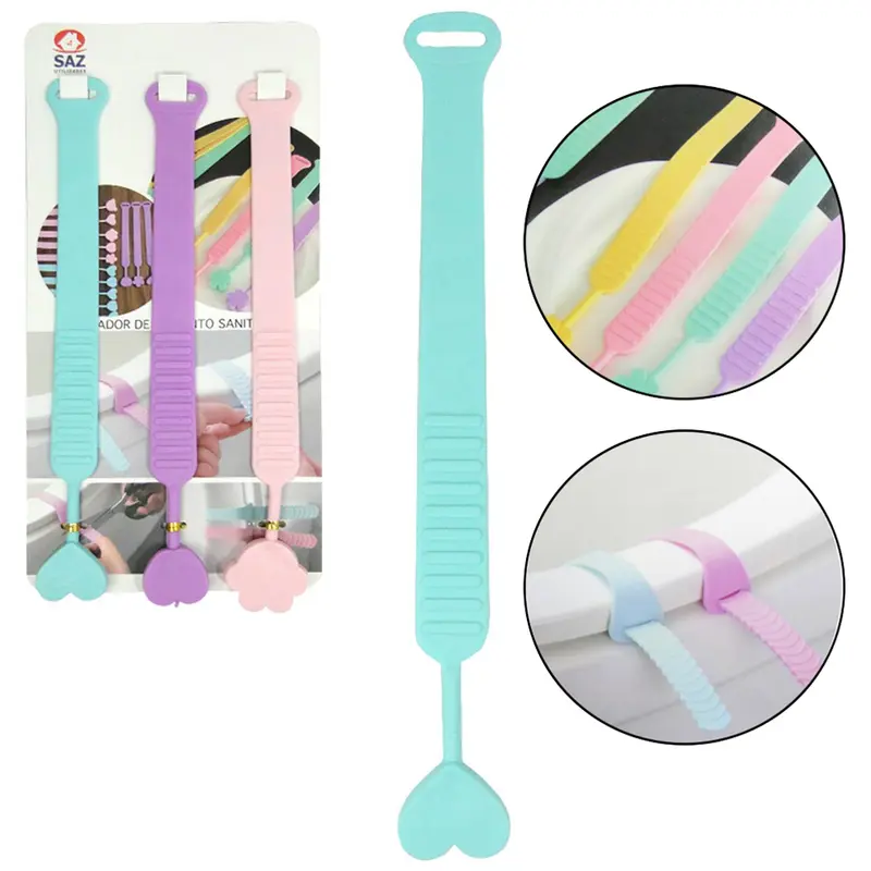 ALCA DE SILICONE PARA TAMPA DE ASSENTO SANITARIO COM 3 PECAS 24CM