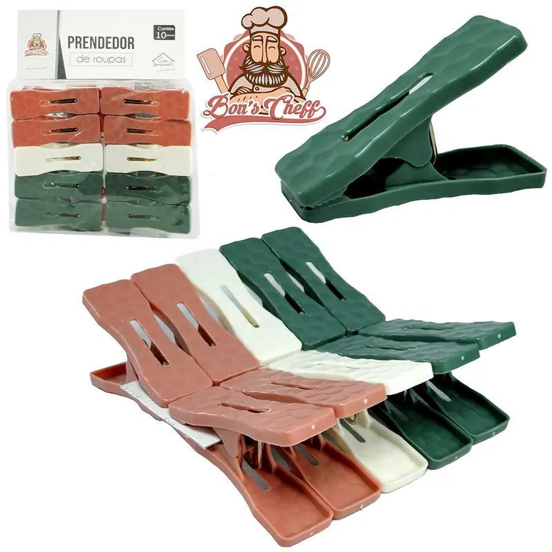PRENDEDOR DE ROUPA DE PLASTICO COM 10 PECAS 6X1,7CM