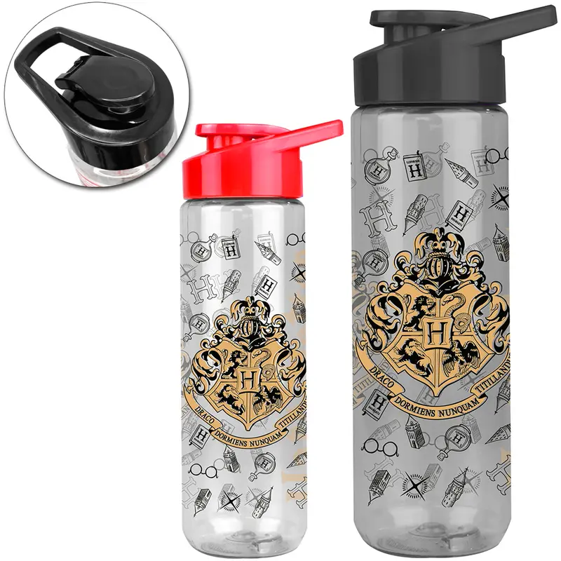 GARRAFA SQUEEZE DE PLASTICO PET HARRY POTTER COM TAMPA E ALCA 700ML