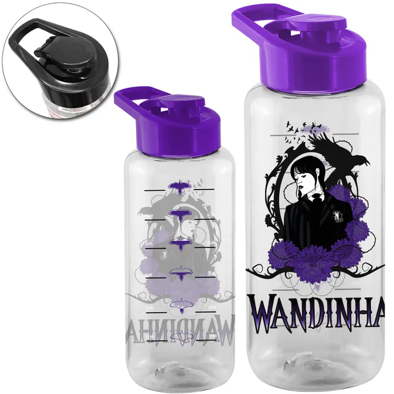GARRAFA SQUEEZE DE PLASTICO PET BODY WANDINHA COM TAMPA E ALCA 1L