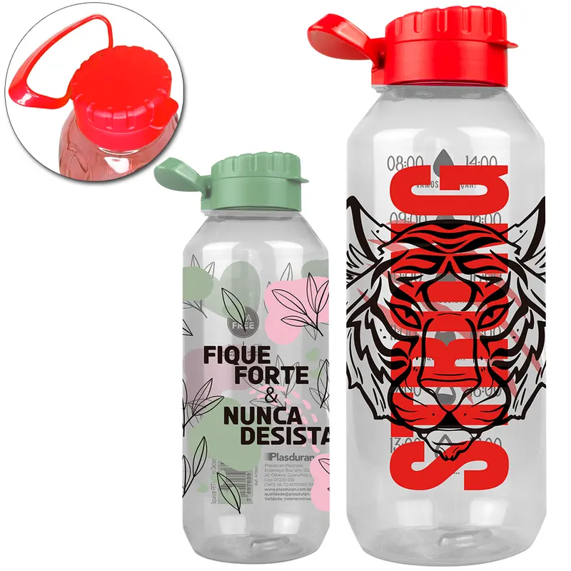 GARRAFA SQUEEZE DE PLASTICO PET LONDRES COM TAMPA E ALCA 1500ML