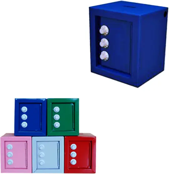 COFRE DE METAL COM SEGREDO COLORS 12X10X8CM