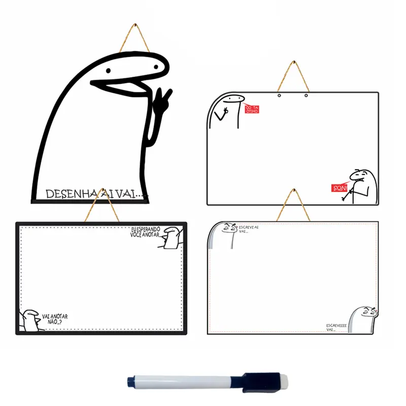 QUADRO / LOUSA BRANCA FLORK COM CANETA + APAGADOR 43,5X29CM