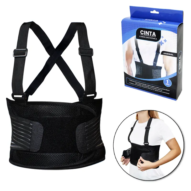 CINTA DE POLIESTER PARA COSTAS E CINTURA COM VELCRO AJUSTAVEL