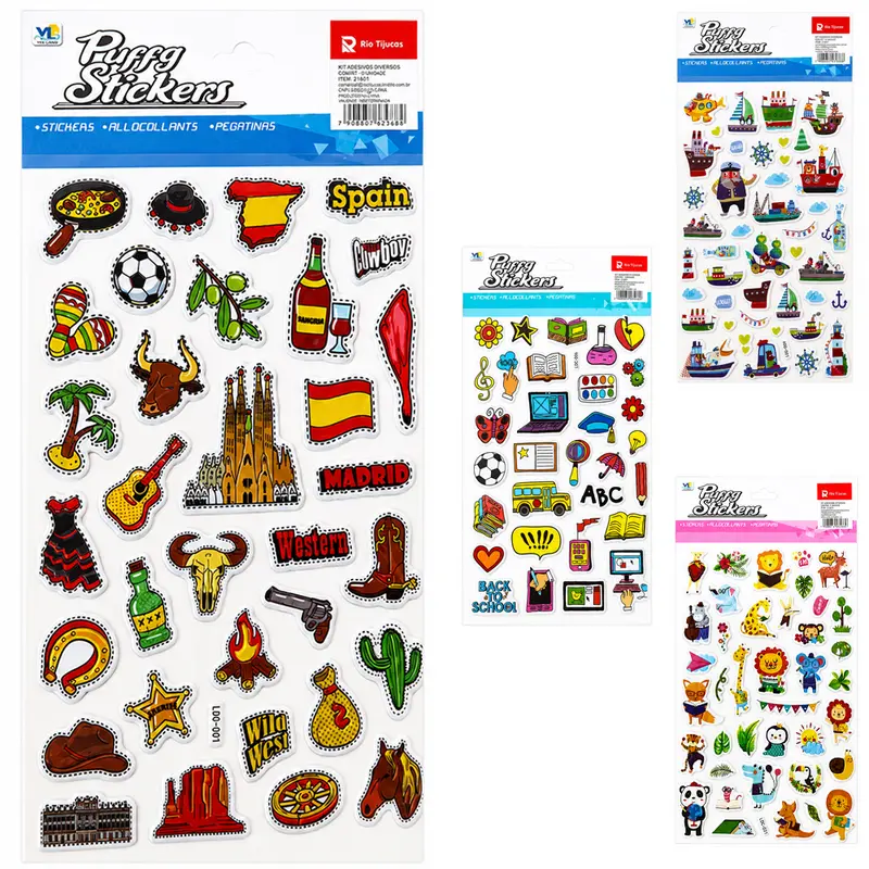 CARTELA DE ADESIVOS DECORATIVO SORTIDOS