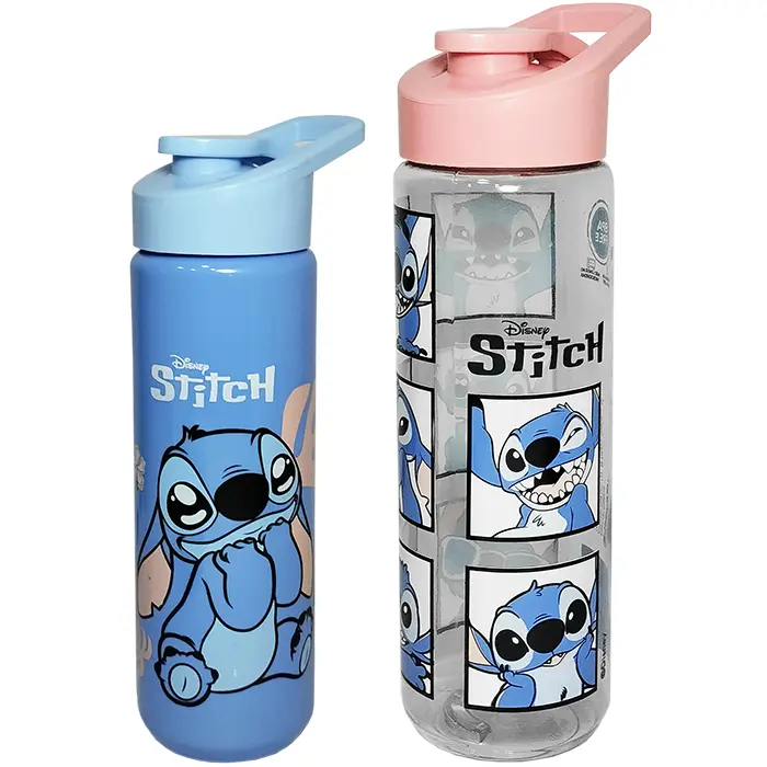 GARRAFA SQUEEZE DE PLASTICO PET STITCH COM TAMPA E ALCA 700ML