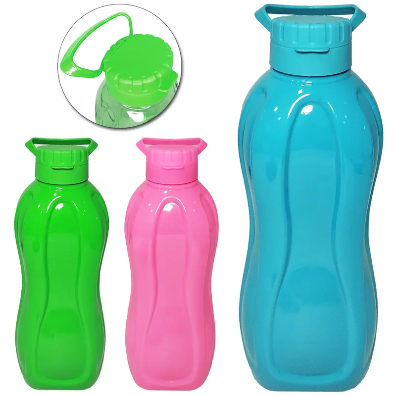 GARRAFA SQUEEZE DE PLASTICO PET RETANGULAR CONSTELACAO NEON COM TAMPA E ALCA 1,5L STTW