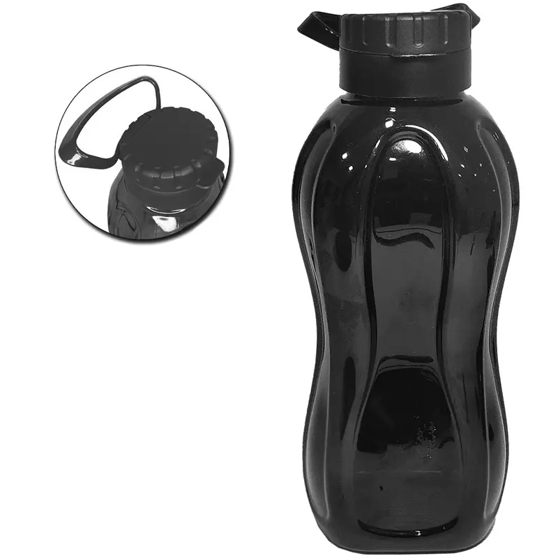 GARRAFA SQUEEZE DE PLASTICO PET RETANGULAR CONSTELACAO PRETA COM TAMPA E ALCA 1,5L STTW