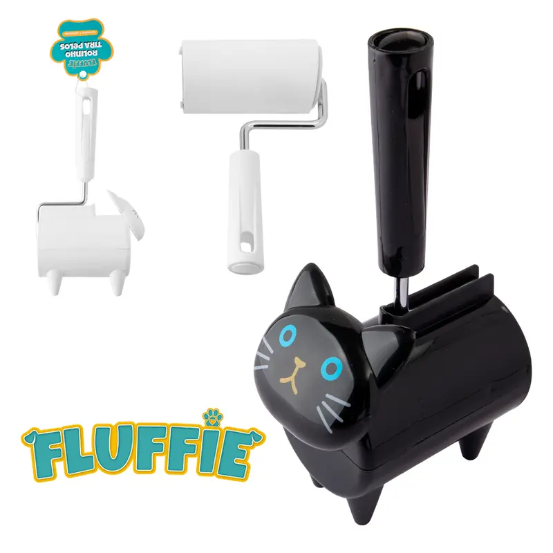 PAPA BOLINHA / TIRA PELO ROLO DESCARTAVEL COM 20 FOLHAS + SUPORTE DE PLASTICO GATO FLUFFIE