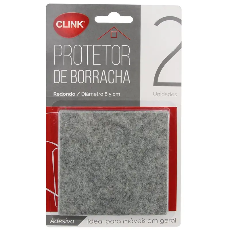 PROTETOR AUTOADESIVO PARA MOVEIS EM FELTRO QUADRADO COM 2 PECAS 8,5CM NA CARTELA