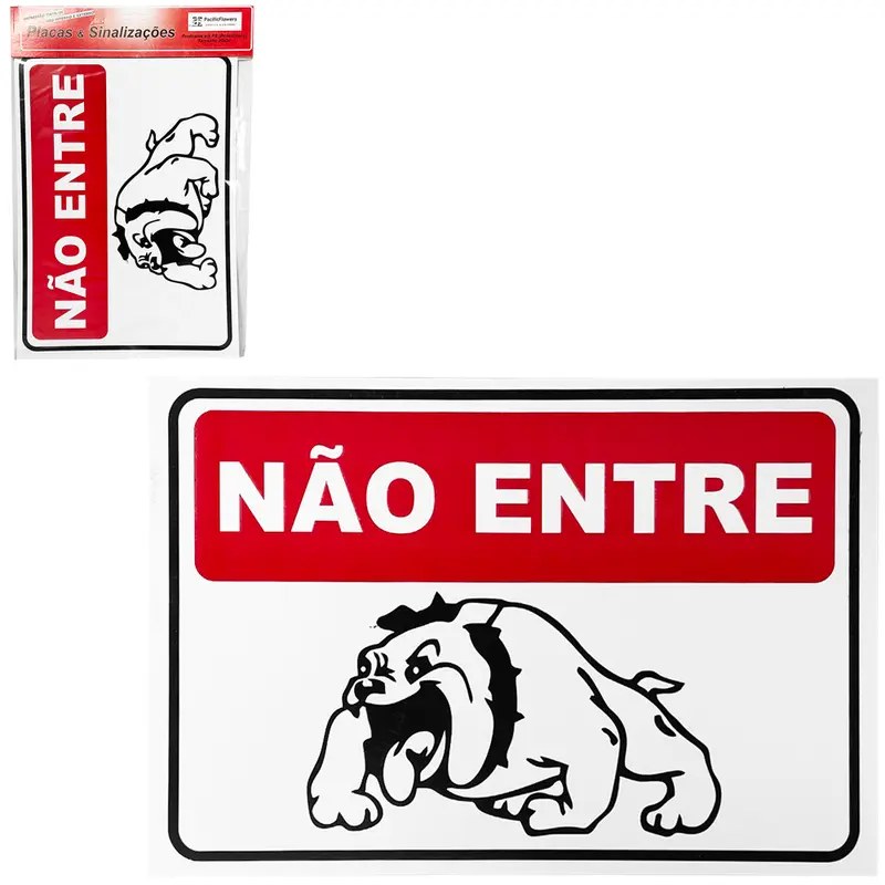 PLACA INDICATIVA NAO ENTRE CACHORRO 20X30CM