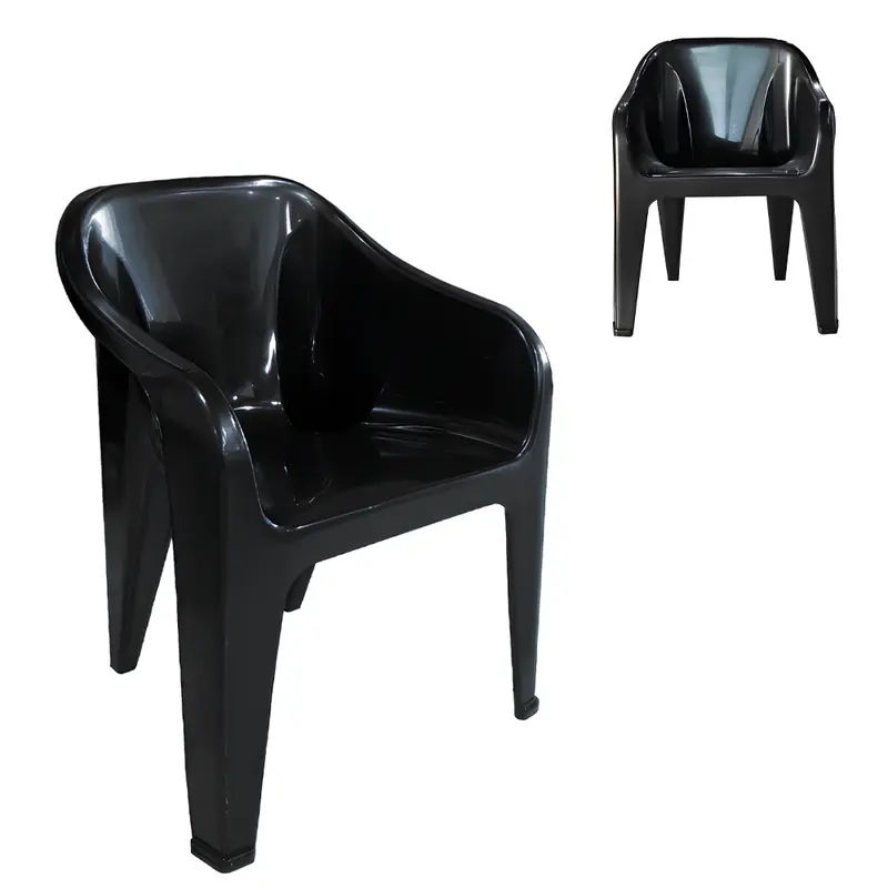 POLTRONA DE PLASTICO CONFORT LUXO PRETA 73,5X62X56,5CM