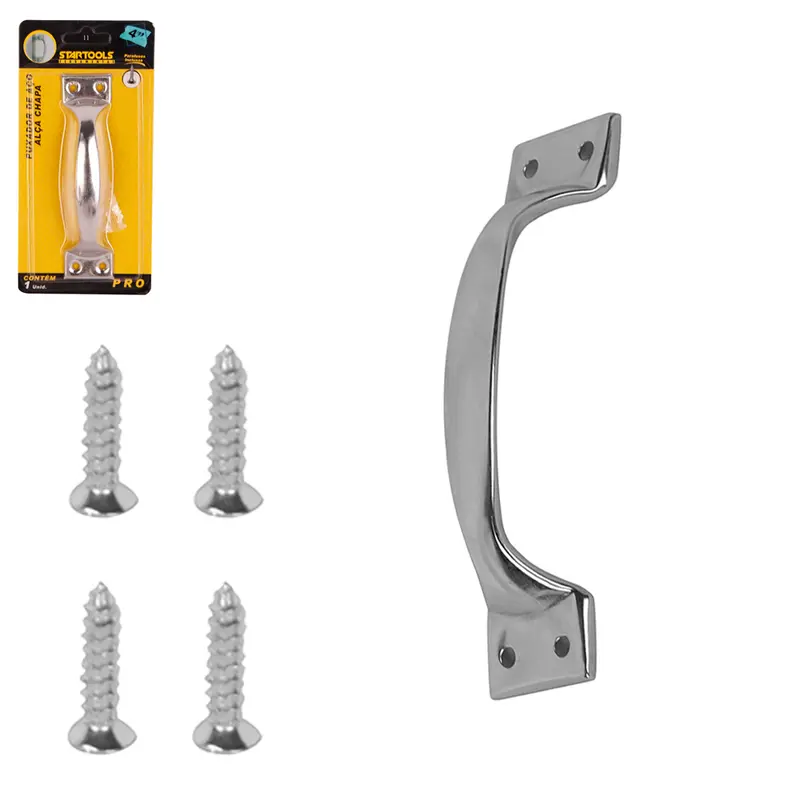 PUXADOR DE ACO ALCA CHAPA PRO 4'' 10X2,3CM