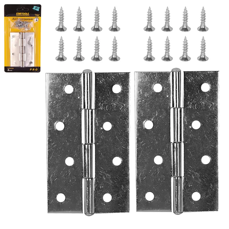 KIT 2 DOBRADICAS DE ACO PRO 4'' 9X5,3CM