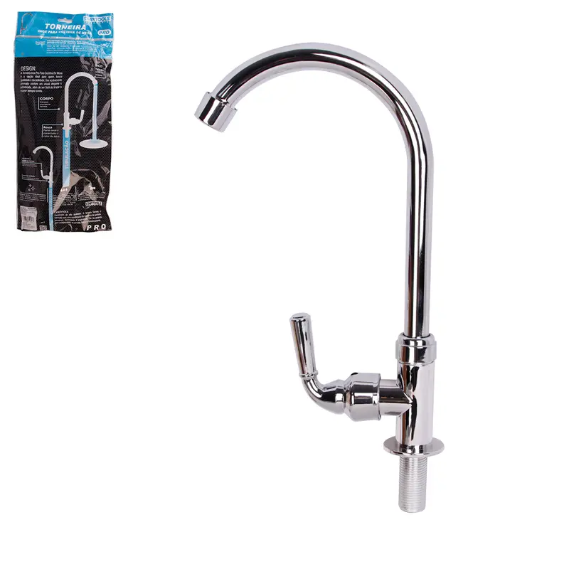 TORNEIRA DE INOX / PLASTICO PVC CROMADA GIRATORIA ABS PARA COZINHA DE MESA PRO 33X10X4CM