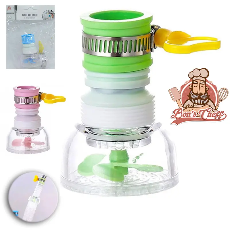 CHUVEIRINHO BICO AREJADOR ANTIRRESPINGO EXTENSIVO PARA TORNEIRA + ABRACADEIRA BORBOLETA