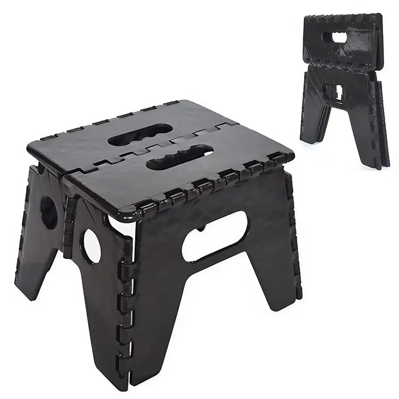 BANCO BANQUINHO BANQUETA DOBRAVEL DE PLASTICO INFANTIL PRETO 28X25X21CM