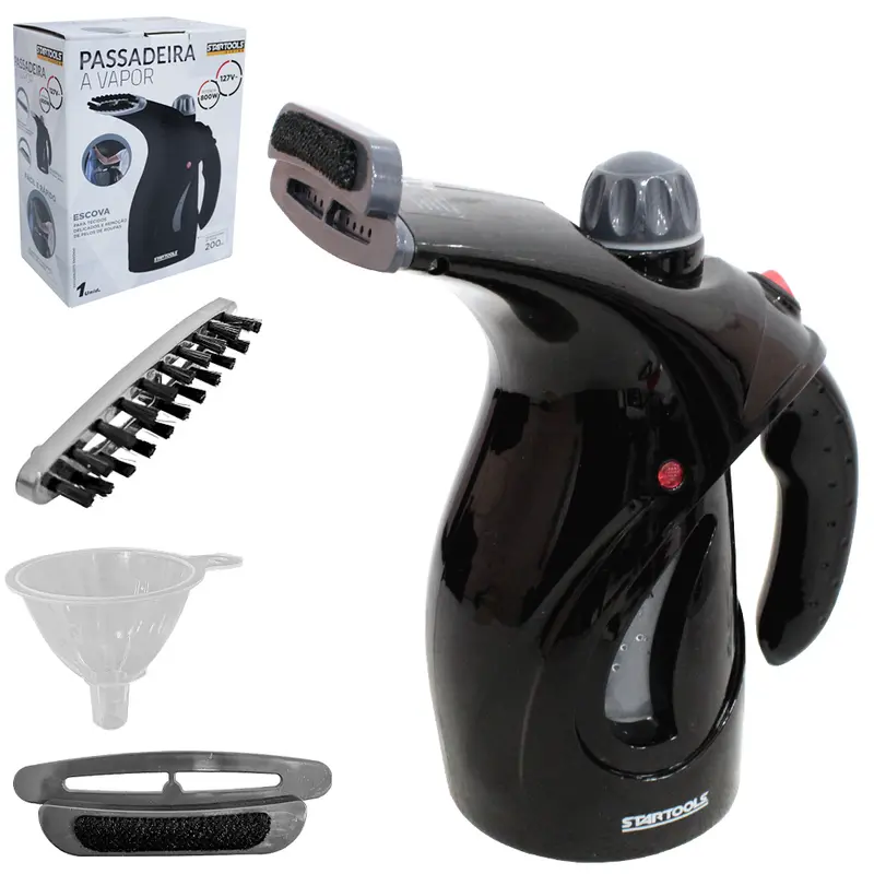 PASSADEIRA A VAPOR 127V 800W 200ML COM ESCOVA DE NYLON + PAPA BOLINHA / TIRA PELO E FUNIL