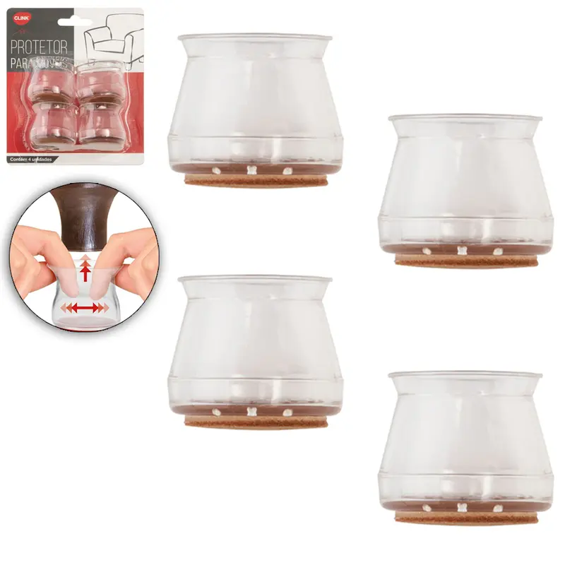 PROTETOR PARA MOVEIS DE SILICONE COM 4 PECAS 4X3,3CM