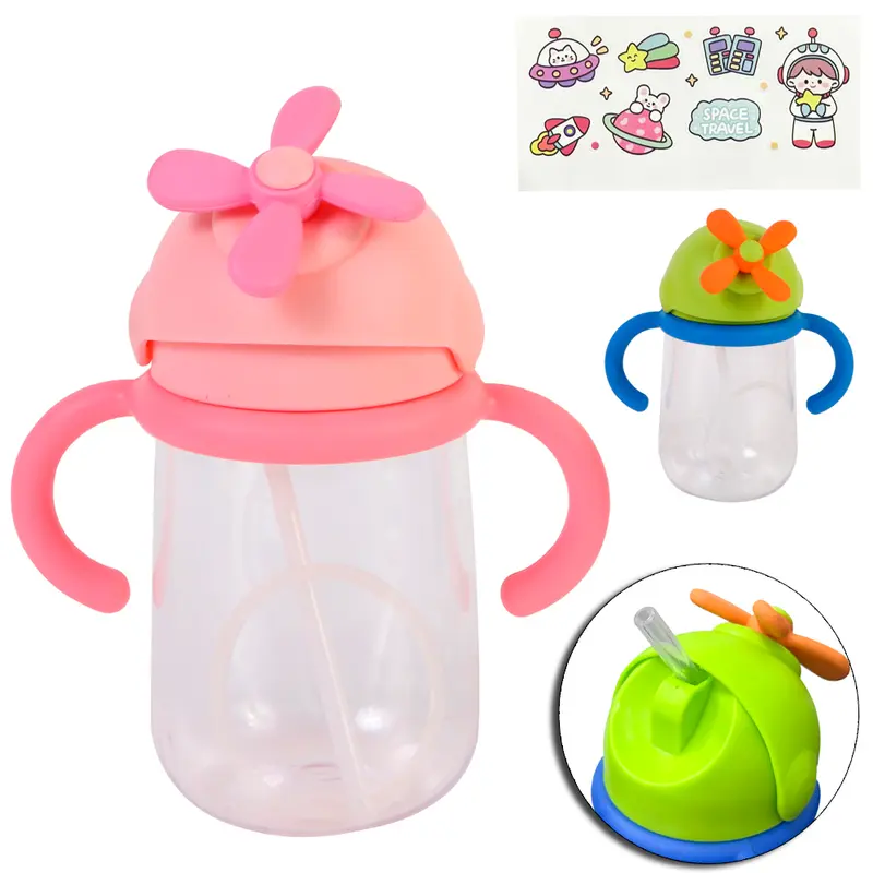 COPO BABY COM TAMPA E CANUDO + ALCA DE PLASTICO + ADESIVO 500ML