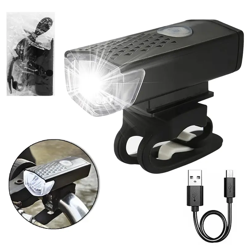 LANTERNA PARA BICICLETA RECARREGAVEL COM 1 LED + CABO USB