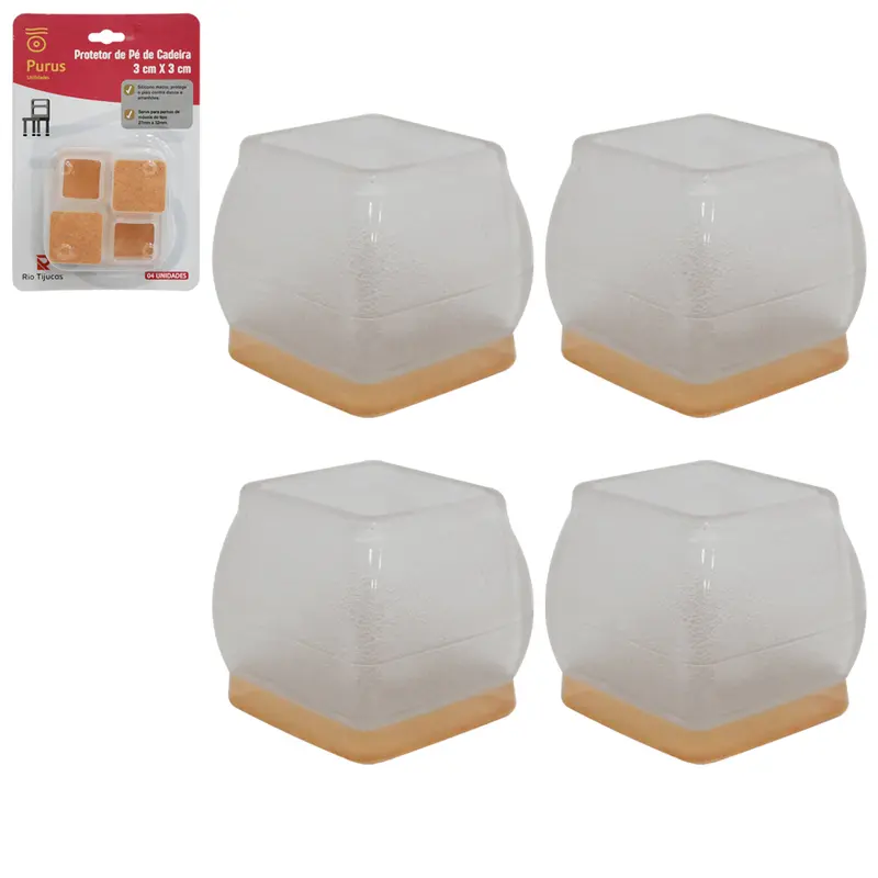 PROTETOR PARA MOVEIS DE SILICONE COM 4 PECAS 3X3CM