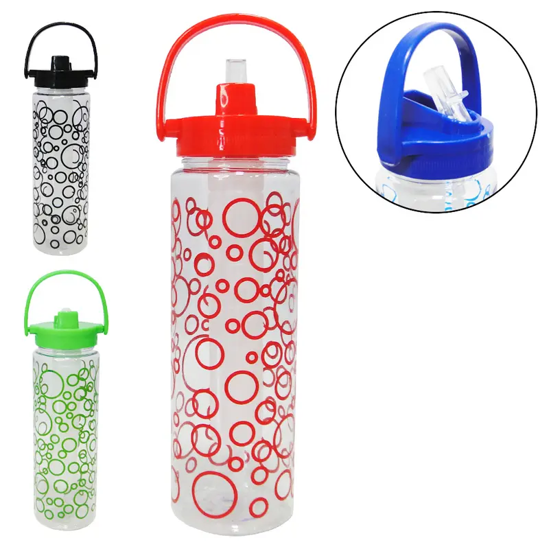 GARRAFA SQUEEZE DE PLASTICO AS COM TUBO DE GELO + CANUDO + TAMPA FLIP TOP E ALCA COLORS 850ML