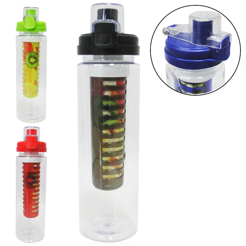 GARRAFA SQUEEZE DE PLASTICO AS COM INFUSOR + TAMPA E ALCA COLORS 850ML