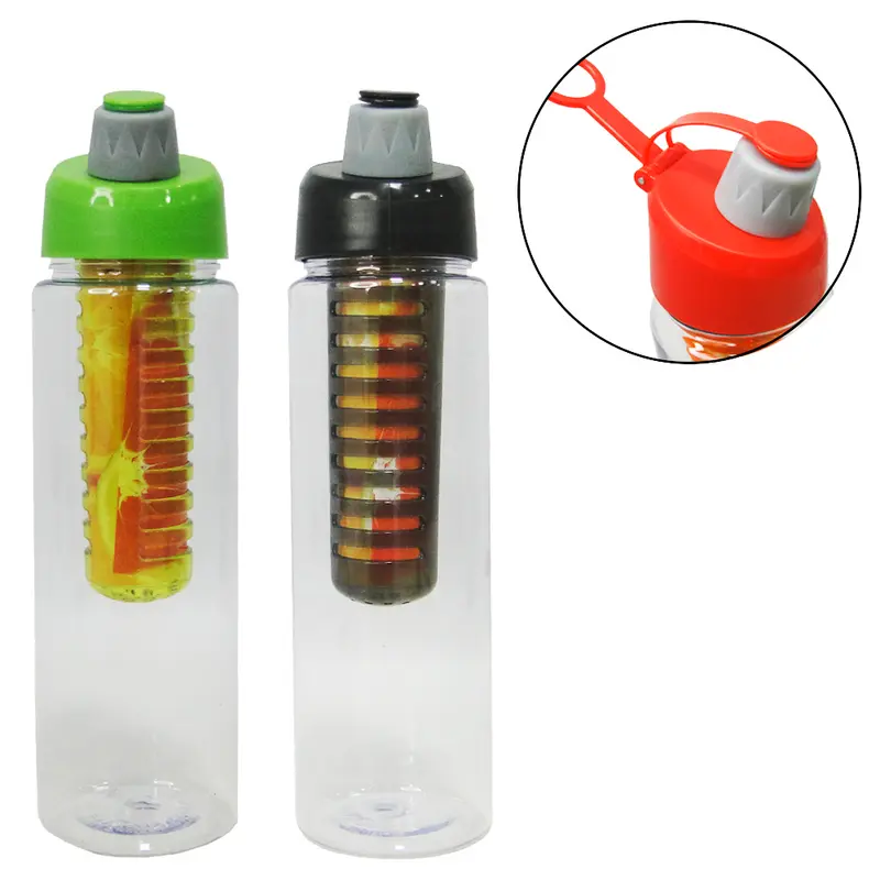 GARRAFA SQUEEZE DE PLASTICO AS COM INFUSOR + TAMPA E ALCA COLORS 850ML