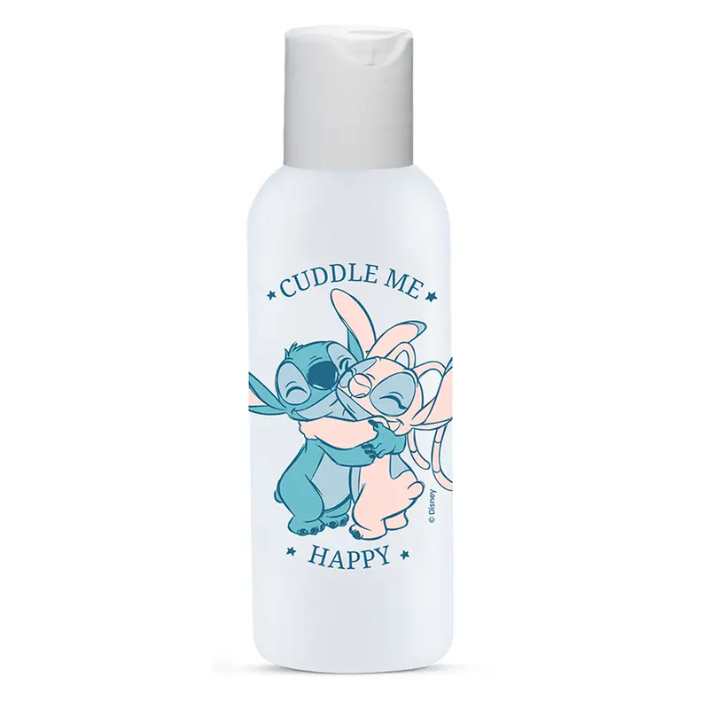 FRASCO FLIP TOP DE PLASTICO PARA VIAGEM STITCH COM TAMPA 100ML