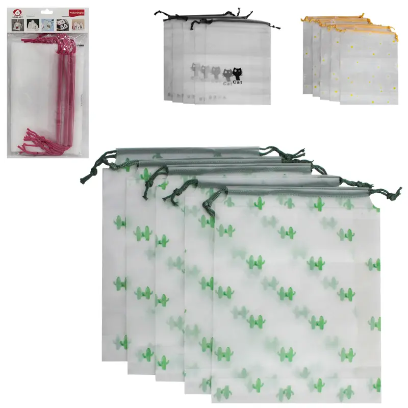 SACO DE PLASTICO RETANGULAR MULTIUSO COM 5 PECAS 25X18CM