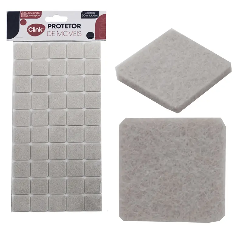 PROTETOR AUTOADESIVO PARA MOVEIS EM FELTRO QUADRADO COM 50 PECAS 2,2CM