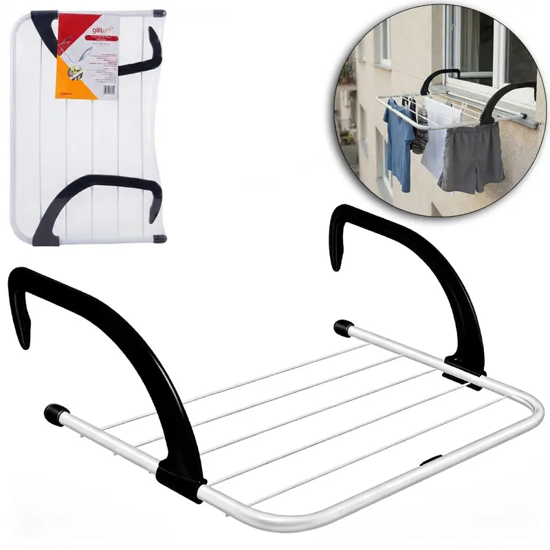 VARAL DE PENDURAR DE METAL RETANGULAR PORTATIL COM REGULADOR 50X32CM