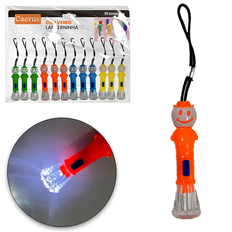 CHAVEIRO LANTERNA DE LED A BATERIA COM 12 PECAS 8,5X2,3CM
