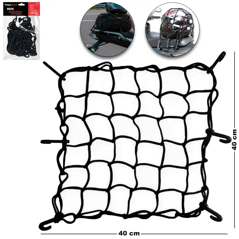 ELASTICO TIPO ARANHA PARA BAGAGEIRO / CAPACETE 40X40CM