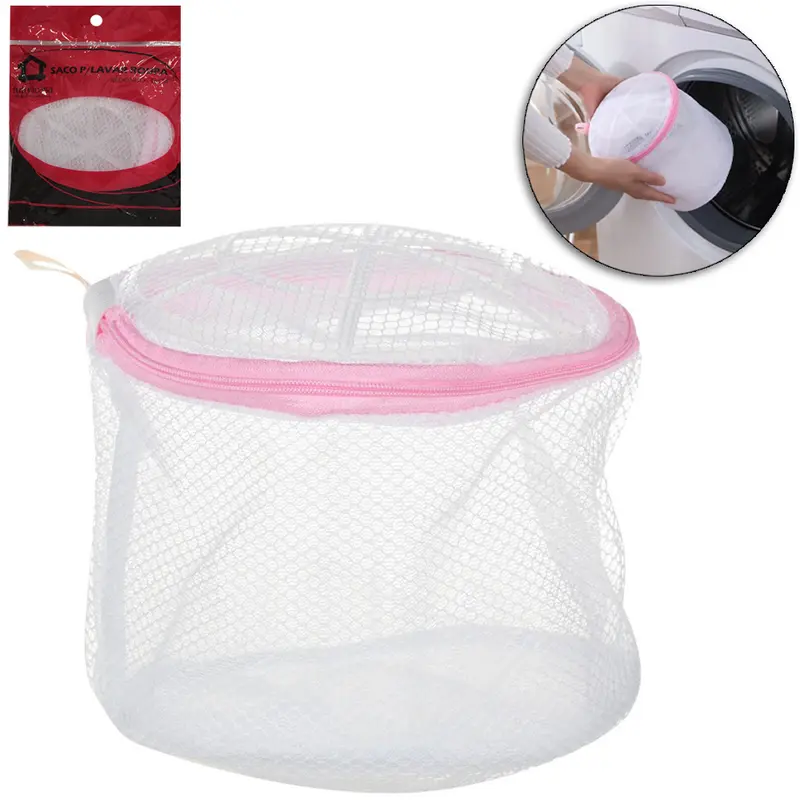 SACO PROTETOR PARA LAVAR ROUPA INTIMA COM ZIPER 16CM DE Ø