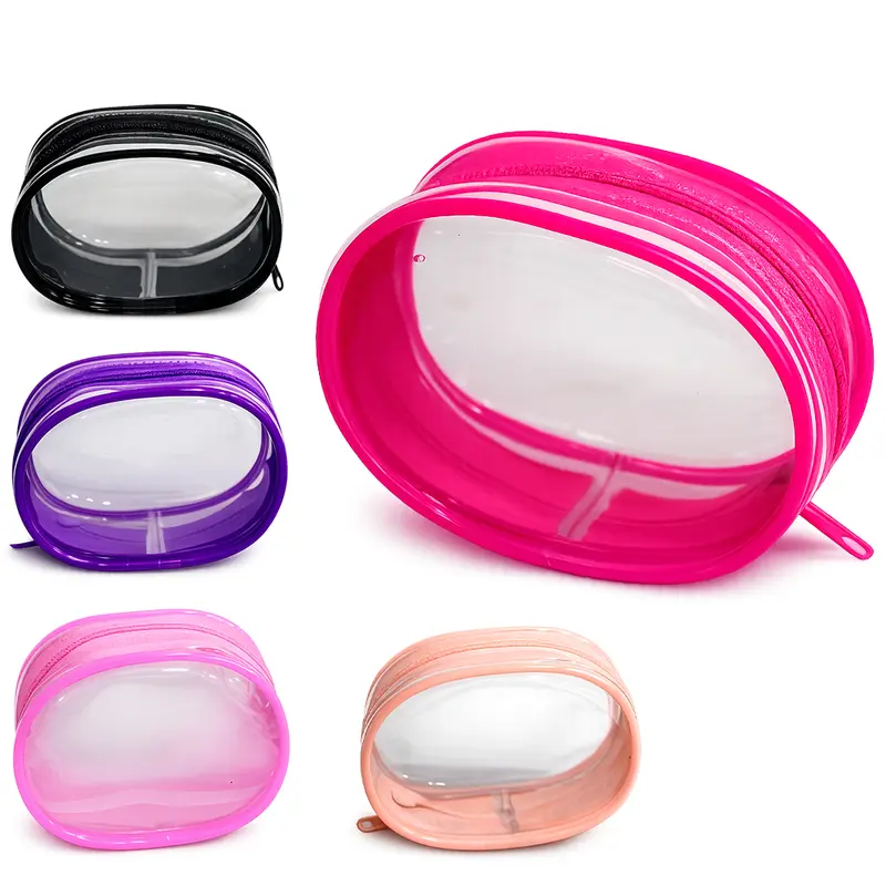 PORTA MOEDAS / NIQUEL / OBJETOS DE PVC OVAL COM ZIPER 9,7X6,9X4,3CM
