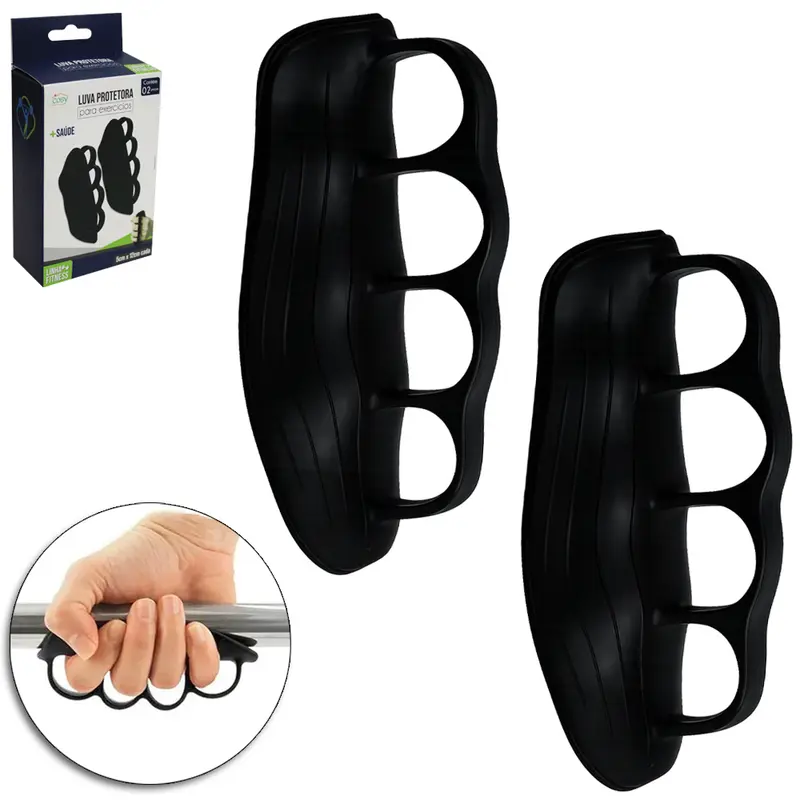 LUVA DE TREINO PROTETORA EMBORRACHADA COM 2 PECAS 12X5CM