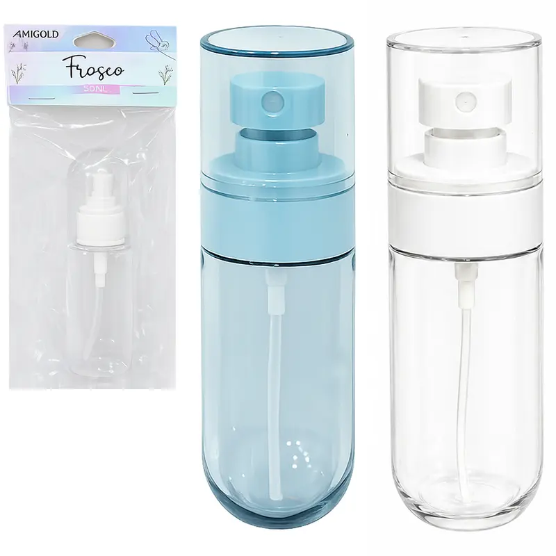 FRASCO SPRAY DE PLASTICO PARA VIAGEM COM TAMPA 50ML