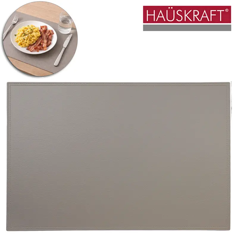 TOALHA LUGAR AMERICANO DE PVC RETANGULAR MALI CINZA HAUSKRAFT 45X30CM