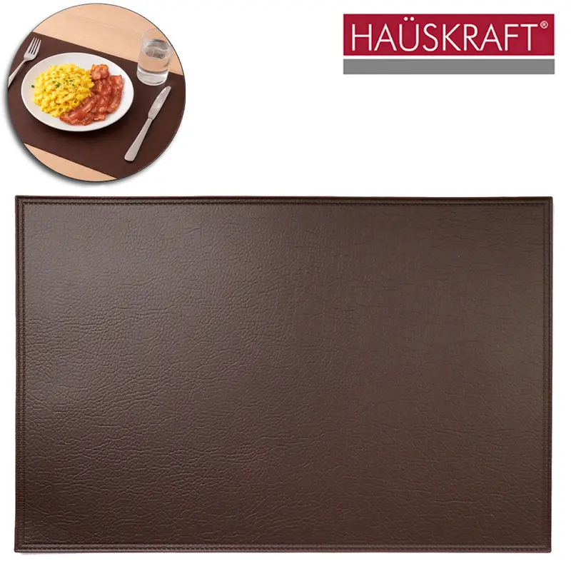 TOALHA LUGAR AMERICANO DE PVC RETANGULAR MALI MARROM HAUSKRAFT 45X30CM