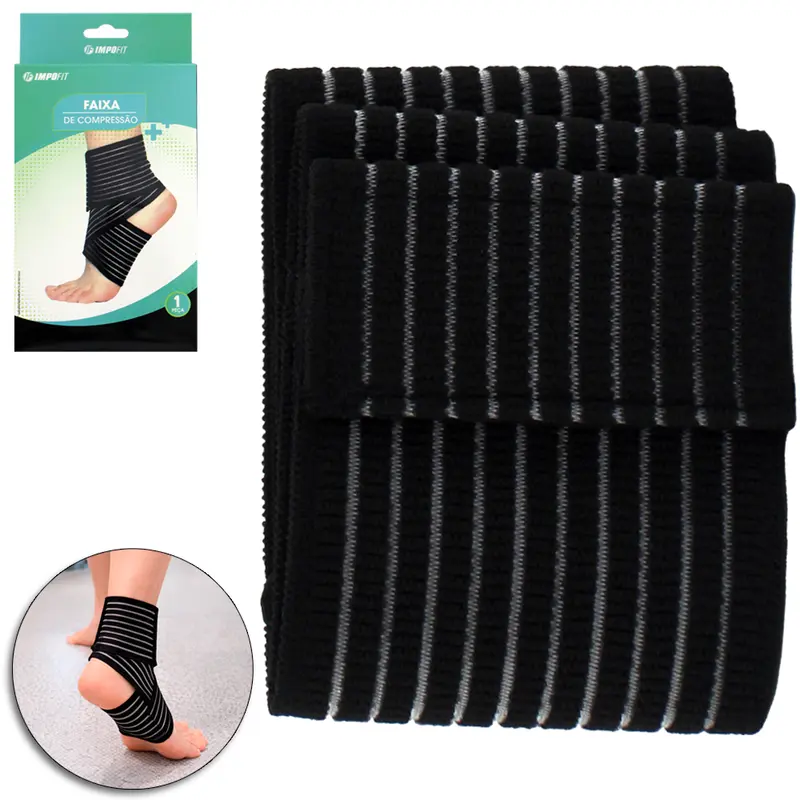 TORNOZELEIRA FAIXA DE COMPRESSAO DE NYLON COM VELCRO AJUSTAVEL IMPOFIT