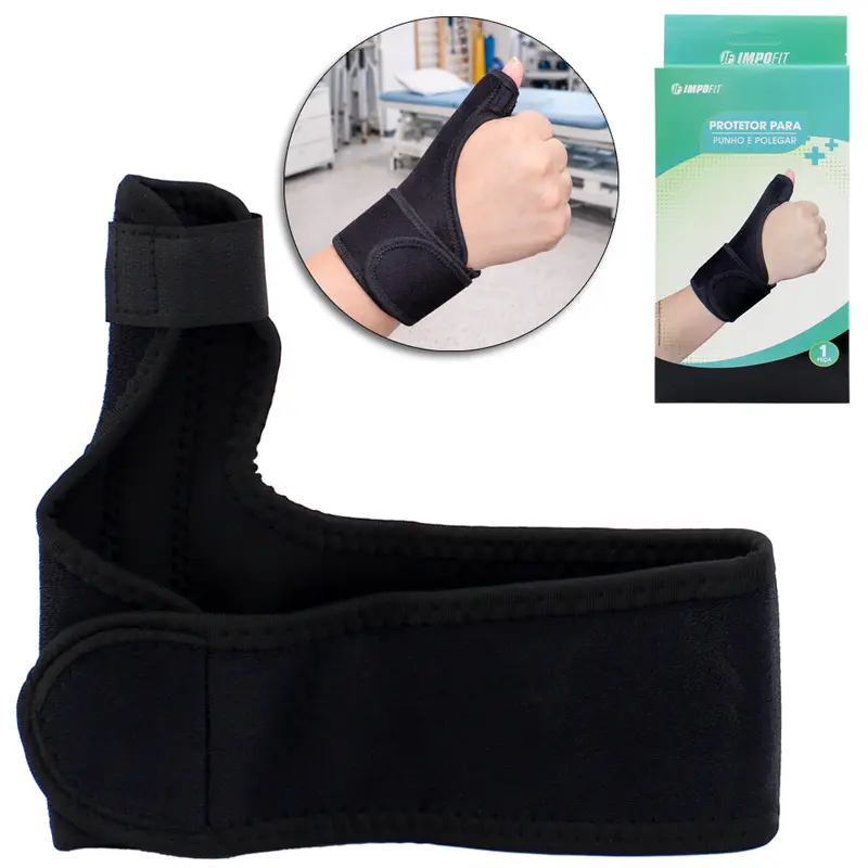 ( PROTETOR PARA PUNHO E POLEGAR ) MUNHEQUEIRA ESTABILIZADORA NEOPRENE PULSO COM POLEGAR + VELCRO IMPOFIT