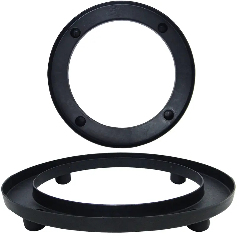 SUPORTE DE PLASTICO PARA BOTIJAO PRETO 3,5X29CM DE Ø