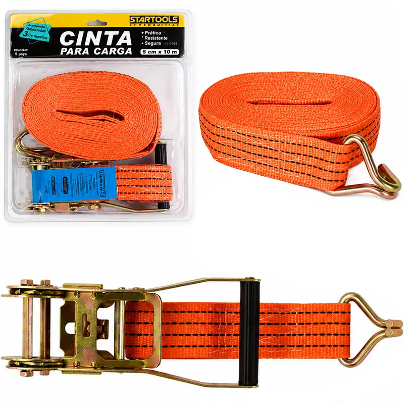 CINTA / FITA PARA PRENDER CARGA MAXIMA 3 TONELADAS COM CATRACA 5CMX10M