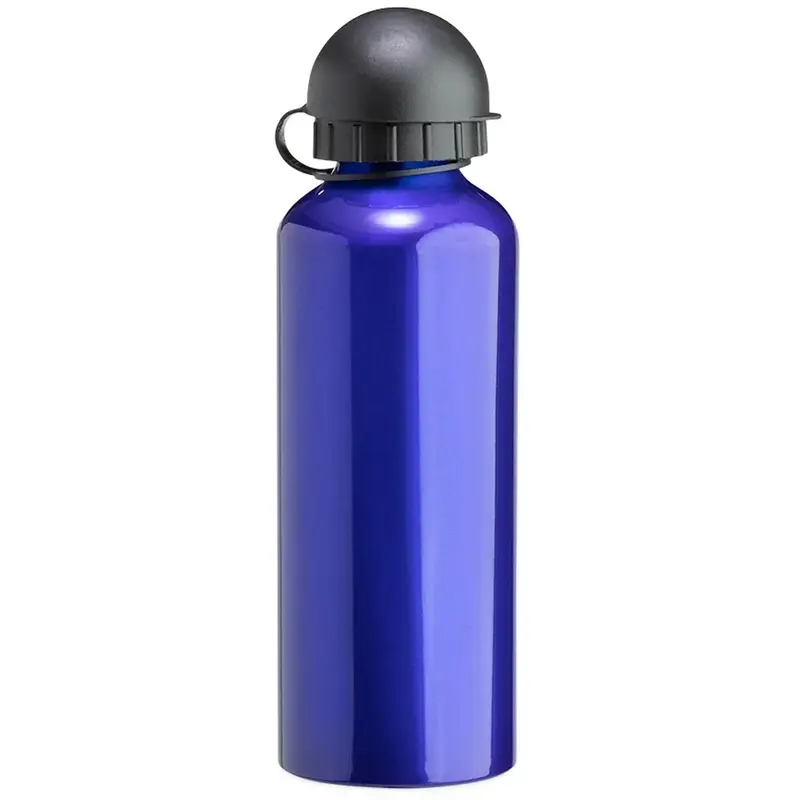 GARRAFA SQUEEZE DE ALUMINIO LISA AZUL COM TAMPA 500ML