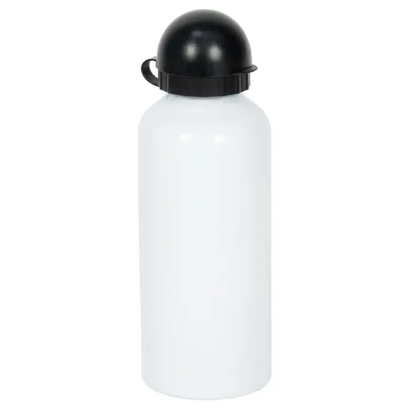 GARRAFA SQUEEZE DE ALUMINIO LISA BRANCA COM TAMPA 500ML
