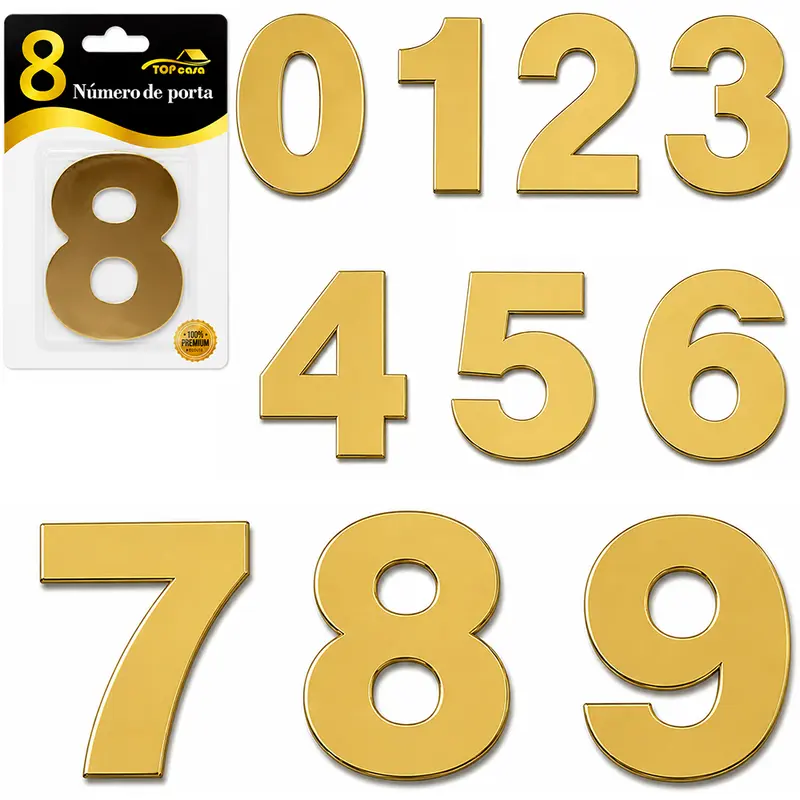 NUMERO PARA PORTA DOURADO TOP CASA