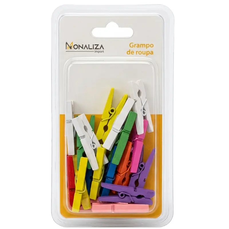 MINI PRENDEDOR DE MADEIRA COLORS COM COM 12 / 15 / 18 PCS 4,8 / 35 / 3CM