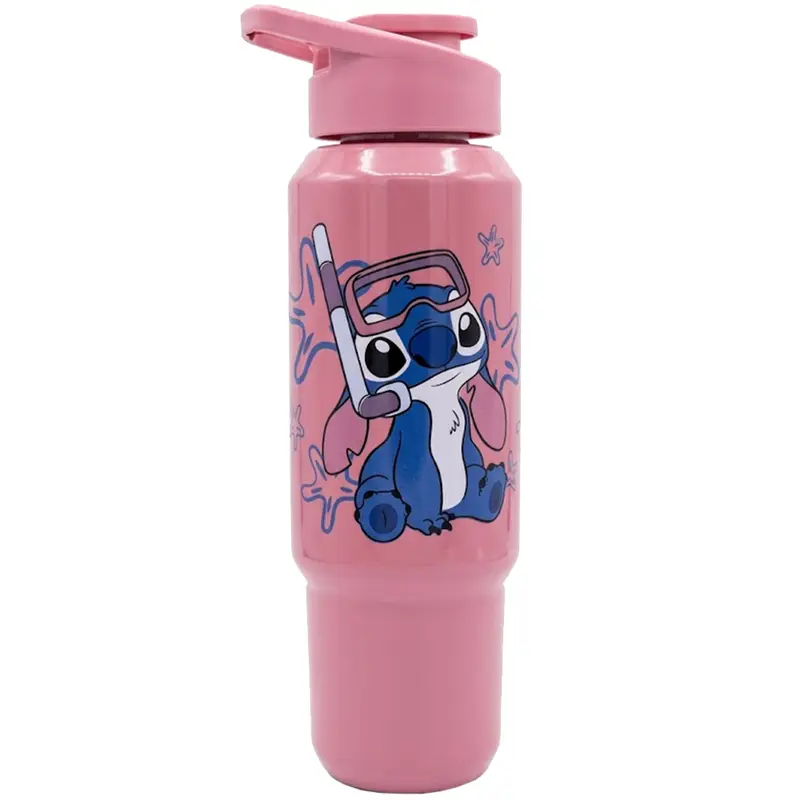 GARRAFA SQUEEZE DE PLASTICO PET CONSOLE STITCH COM TAMPA E ALCA 1L